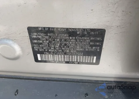2011 Subaru Forester 2.5X from USA, damaged, VIN JF2SHABC2BH782984